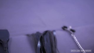 Beautiful slattern pegging her boy's and gets cum.