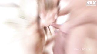 Tera Link a slut with tattoos and brunette hair gets her ass penetrated and mouth filled