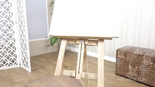 Big Tits Lesbian Artist Gets Ass Licked By Her Petite Teen Model