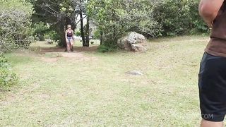 Loira foi fazer a trilha e fodeu com dois