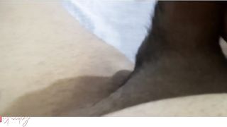 Slutty blonde gives a sloppy blowjob to a newbie.