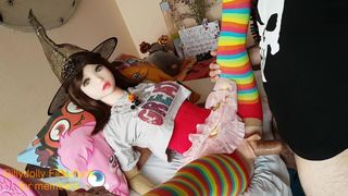 Realdoll Fuck Halloween Kawaii Bitch - Witch Cowngirl Monster Big Lips Pussy Creampie POV.