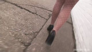 Hot Slut In Fishnets Gets Pussy Reamed After Sucking Dick