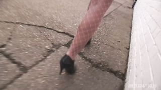 Hot Slut In Fishnets Gets Pussy Reamed After Sucking Dick
