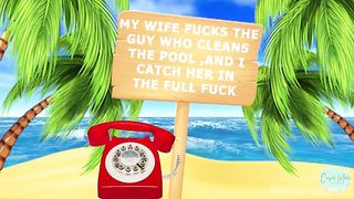 I CAUGHT MY WIFE FUCKING WITH THE BOY WHO CLEANS THE POOL, BUT TOGETHER WE FUCK HIS ASS
