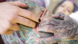 Crazy ANAL threesome - Anuskatzz double penetrated - boy & Dominatrix with Strap on - DP,gape, ATM, prolapse - ZF026