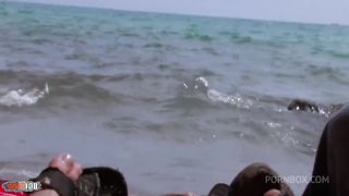 Horny arabian bitch double penetration on the beach