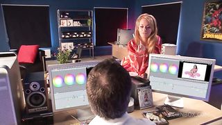 Paige Ashley Fucks Two Editors At Once In The Editing Room Suite!