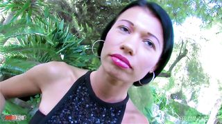 Fucking Mademoiselle Justine's fantastic ass outdoor