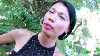 Fucking Mademoiselle Justine's fantastic ass outdoor