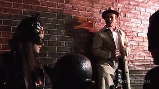 Kit Lee, Kat Lee And Cindy Behr Fuck It Out In An Alleyway Foursome