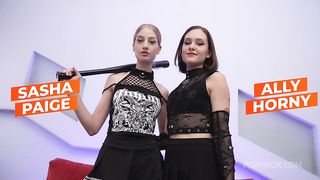 Hard group with two skinny teen beauties Sasha Paige & Ally Horny