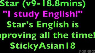 Star such a good girl as she gets fucked in the mouth, while she studies English. She loves to study. StickyAsian18