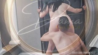 Amarrada pelo macho dotado e tendo o cu fudido na frente do corno - Tied up and being fucked in the ass - BDSM