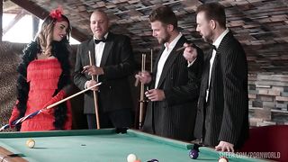 Airtight DP on the Pooltable with Busty Flapper Chloe & 3 Gentlemen GP2502