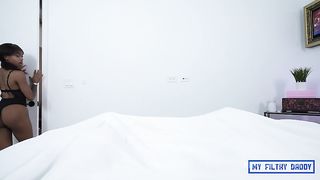 Daddy Fucks Kimmy Charms Little Asshole Really Hard and Deep Until she Quivers