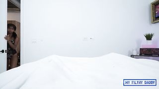 Daddy Fucks Kimmy Charms Little Asshole Really Hard and Deep Until she Quivers