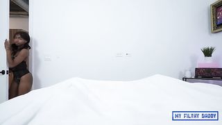 Daddy Fucks Kimmy Charms Little Asshole Really Hard and Deep Until she Quivers