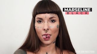 Gang Blacks African and tattooed skinny babe Marseline Black