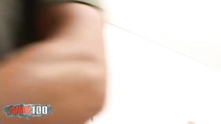 Beautiful blonde Lady Margaux gets her ass fucked good in the kitchen