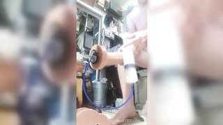 Hankey's dildo w/ cum tube MESSY ass fucking