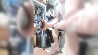 Hankey's dildo w/ cum tube MESSY ass fucking