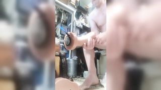 Hankey's dildo w/ cum tube MESSY ass fucking