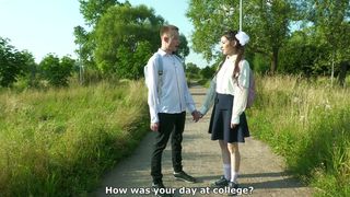 Very Small 18yo Schoolgirl with Body Weight of Only 35 kilograms Fucks in Anal with her Friend VG099