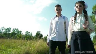 Very Small 18yo Schoolgirl with Body Weight of Only 35 kilograms Fucks in Anal with her Friend VG099