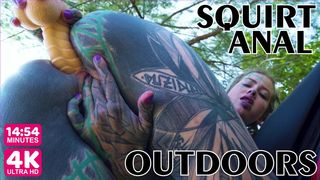 Naughty TATTOO model PUBLIC masturbation, Alternative teen ANAL SQUIRT outdoors, anal gape, prolapse (goth, punk, alt porn)ZF071