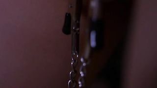 Perverted man piss on tits his woman's and ass fuck her, and she gets cum.