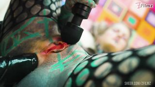 Tattooed LATEX ANAL loving sluts ASS stretching