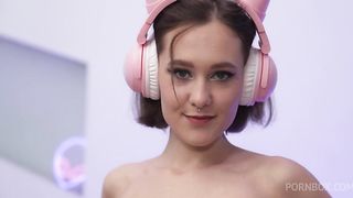 PISS First Double Pussy ( DPP ) with skinny teen