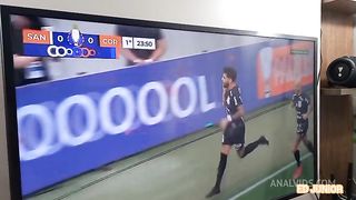 A SANTISTA MA SANTOS VAI ASSISTIR AO JOGO NA CASADO DO CORINTHIANO ED JUNIOR E DAR O CU PRA ELE SEM CAMISINHA