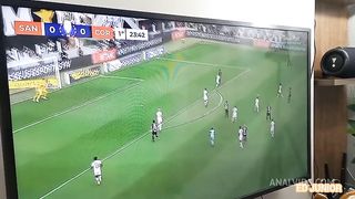 A SANTISTA MA SANTOS VAI ASSISTIR AO JOGO NA CASADO DO CORINTHIANO ED JUNIOR E DAR O CU PRA ELE SEM CAMISINHA