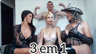 Daniela Santos e a Sabrina Prezotte faz uma putaria com um casal hetero.