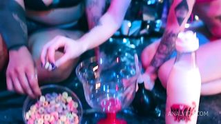 Lesbian Milk Enema & Anal Squirt