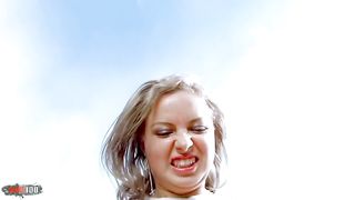 Pretty young romanian Nicole Pearl slut assfucked on the beach