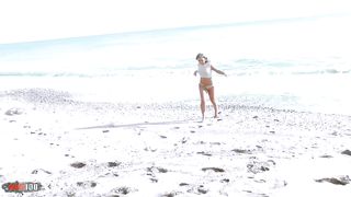 Pretty young romanian Nicole Pearl slut assfucked on the beach