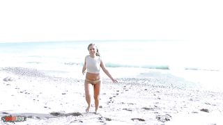 Pretty young romanian Nicole Pearl slut assfucked on the beach