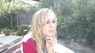 Mae Meyers Is A Very Naughty Cheerleader That Loves Two Guys At A Time