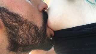 SUCKING A BIG COCK OUTDOORS