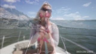 Sam Zee First Time With Bad Dragons Summer Fun DP/DAP Facial Piss Drink