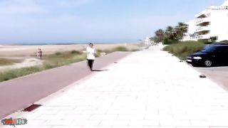 Anal fuck at the beach with Nathalie Vanadis and her big natural tits