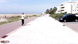 Anal fuck at the beach with Nathalie Vanadis and her big natural tits