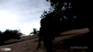 Ebony Babe Interracial anal fucking in the woods