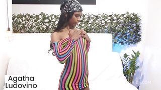 Jasmine Santanna lesbian little girl, has your little ass open in a huge gape and drinks your own pee