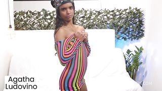 Jasmine Santanna lesbian little girl, has your little ass open in a huge gape and drinks your own pee