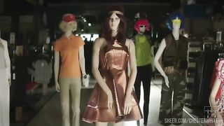 An orgy of live Barbies!