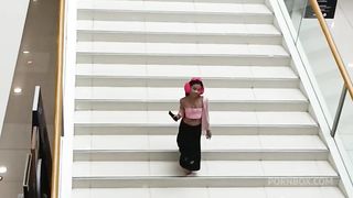 Spying Thinyone and fucking her after catching from the shopping mall